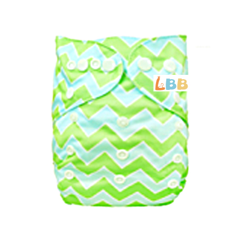 LBB(TM) Baby Resuable Washable Pocket Cloth Diaper,Green Stripes - Click Image to Close