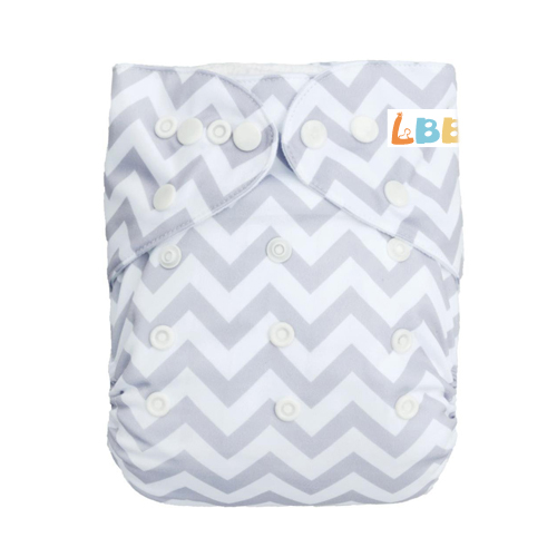 LBB(TM) Baby Resuable Washable Pocket Cloth Diaper,Grey Stripes - Click Image to Close