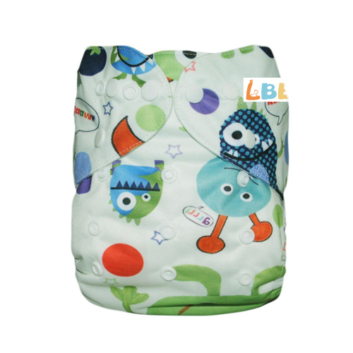 LBB(TM) Baby Resuable Washable Pocket Cloth Diaper, Cute Monster - Click Image to Close
