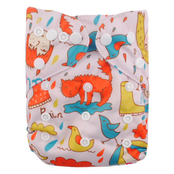 LBB(TM) Baby Resuable Washable Pocket Cloth Diaper,Cat And Chicken - Click Image to Close