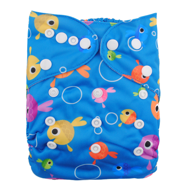 LBB(TM) Baby Resuable Washable Pocket Cloth Diaper,Fish - Click Image to Close