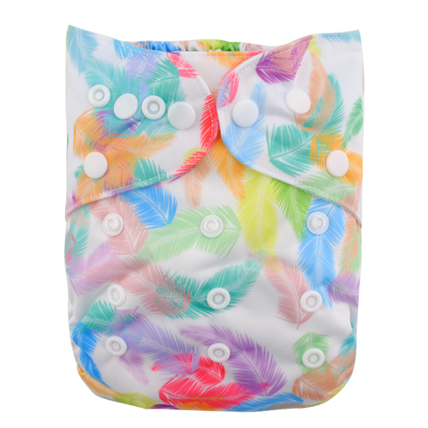 LBB(TM) Baby Resuable Washable Pocket Cloth Diaper,Feather - Click Image to Close