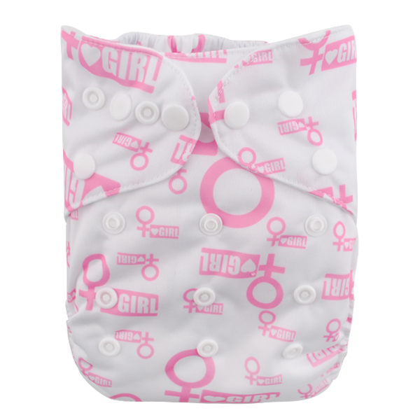 LBB(TM) Baby Resuable Washable Pocket Cloth Diaper,Girl Symbol - Click Image to Close